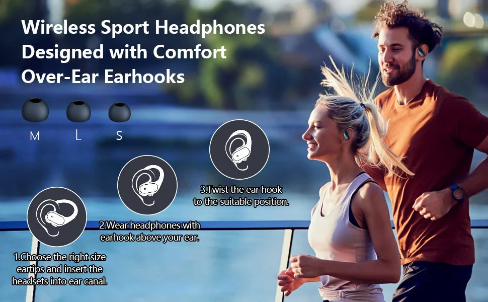 BX17 Bluetooth Earphones Tws Ear Hook Bluetooth 5.3 Running Sports Stereo Buttons Control With Microphone Wireless Headphones