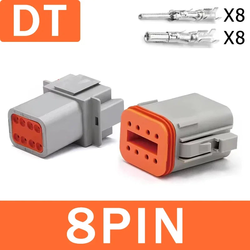 2P/3P/4P/6P/8P/12P DT Male Female Plug Connector Socket Waterproof Terminal DT Connector for Car Automobile 22-16AWG