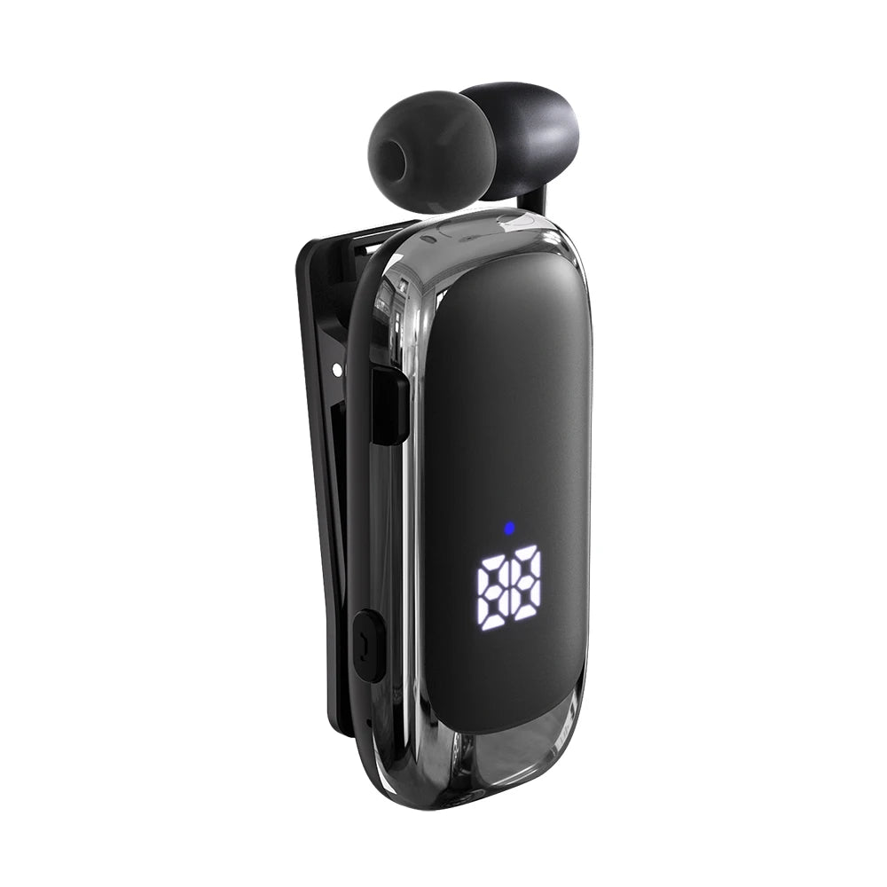 K88 Lavalier Business Bluetooth 5.4 Headphone Talk/Music Time 20 Hours,LED Digital Display,Noice Cancelling Wireless Earphones