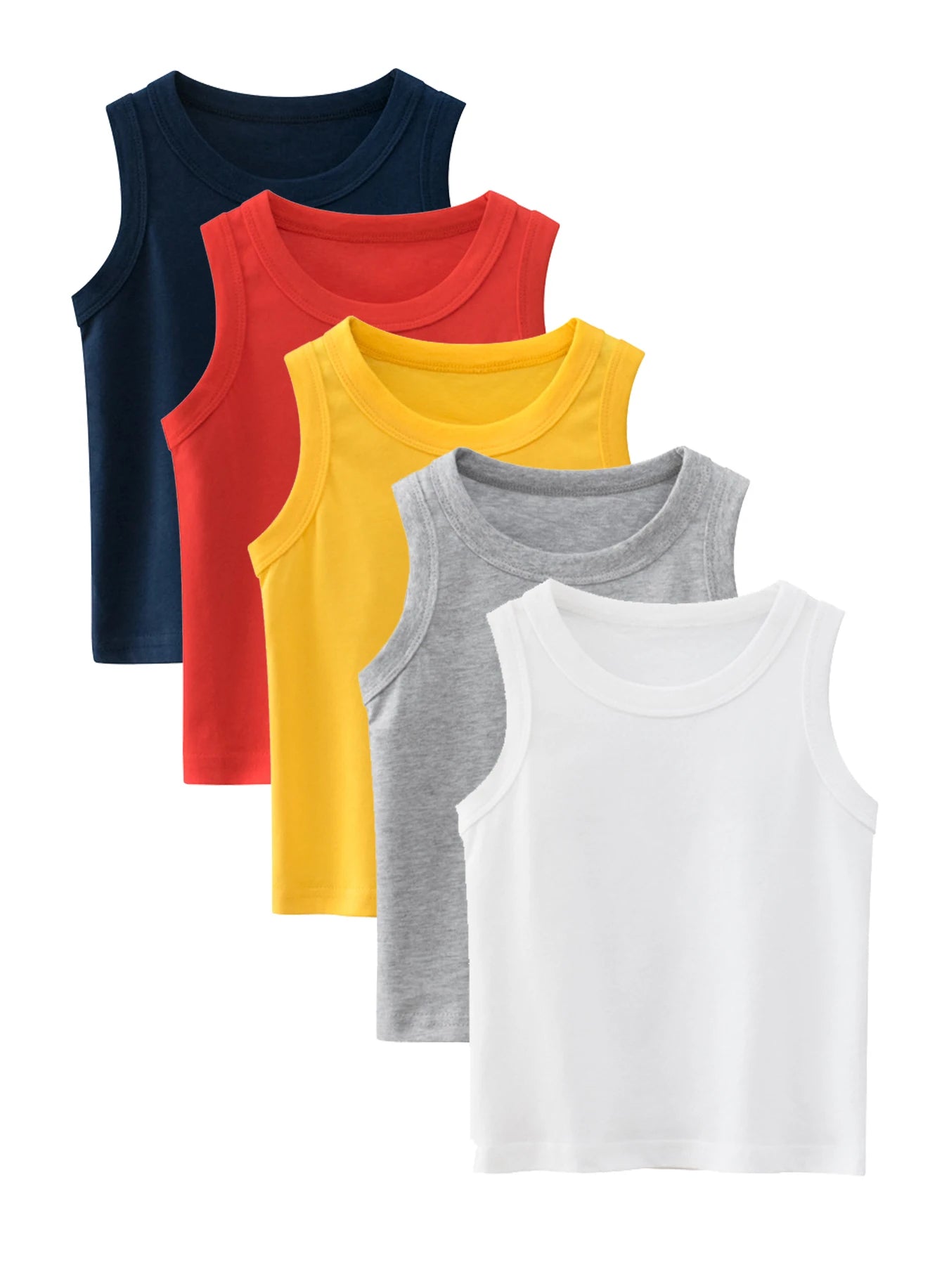 Boys Round Neck Cotton Tank Top Casual Comfortable Breathable For Summer Kids Clothes Baby Vest