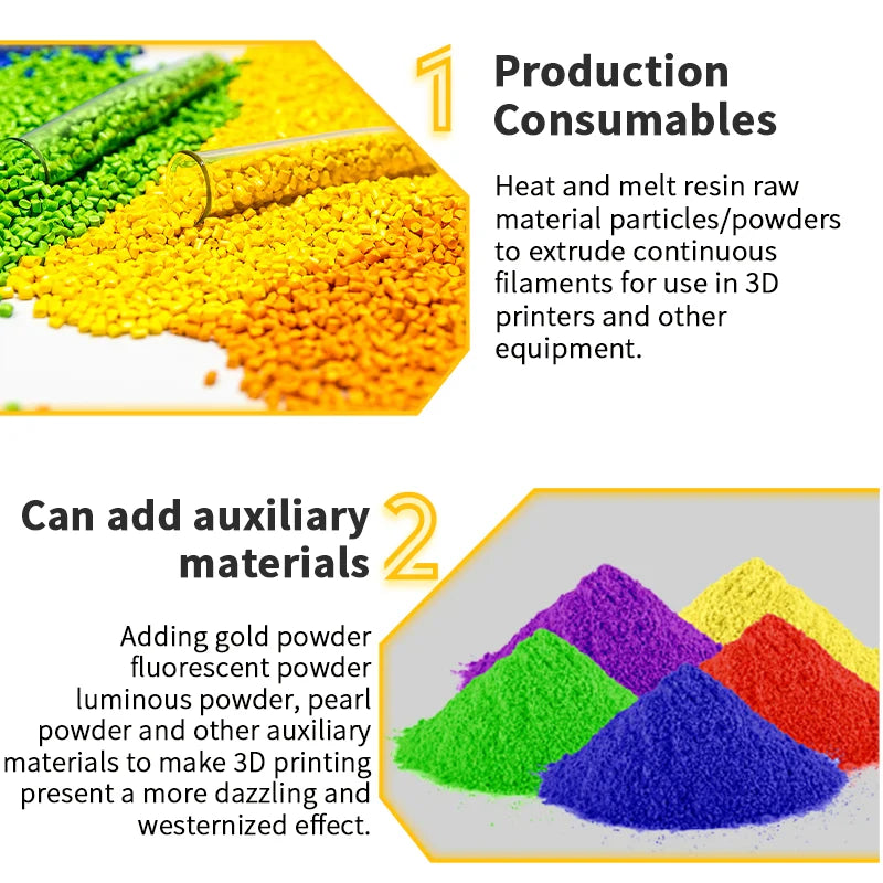 HT400 Extruder 3d Filament Maker 3D Filament Extruder Machine Desktop 3D Printing Consumables Extruder 1.75mm 2.85mm 3mm Nozzles