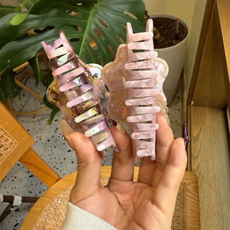 1pc New style of grasping clip with stars, moon, diamonds, simple and fashionable hair accessories, shark hair clip