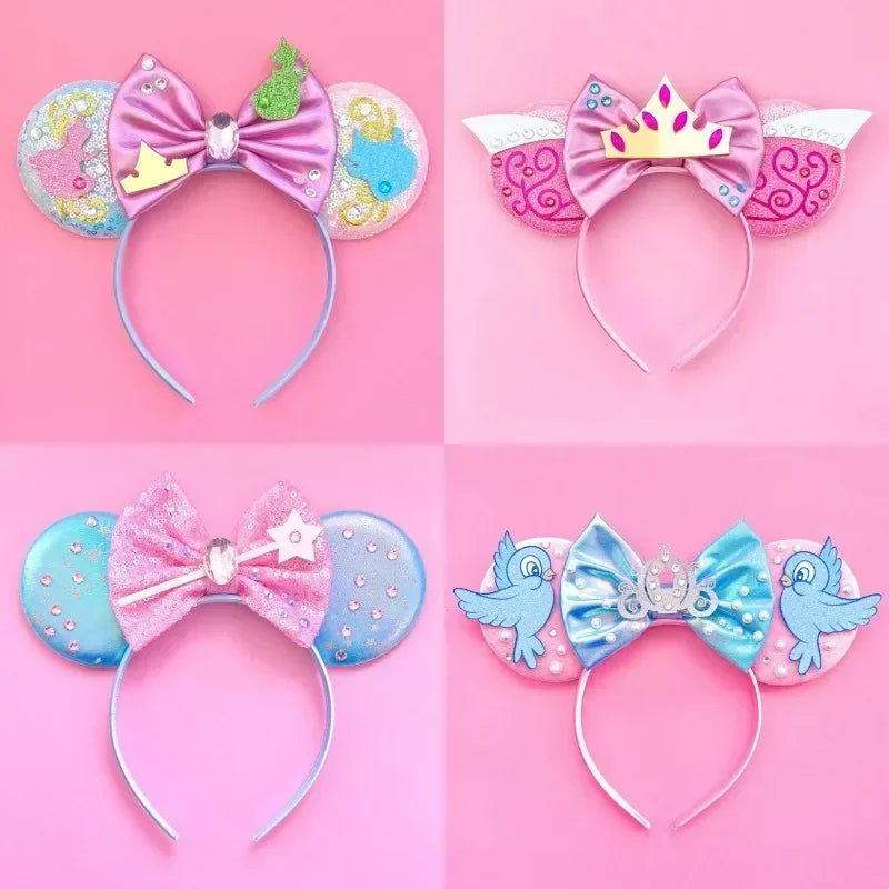 Disney Mickey Mouse Hairbands Frozen Ear Headband for Adults Anna Elsa Snowman Olaf Headwear Women Kids Girls Hair Accessories