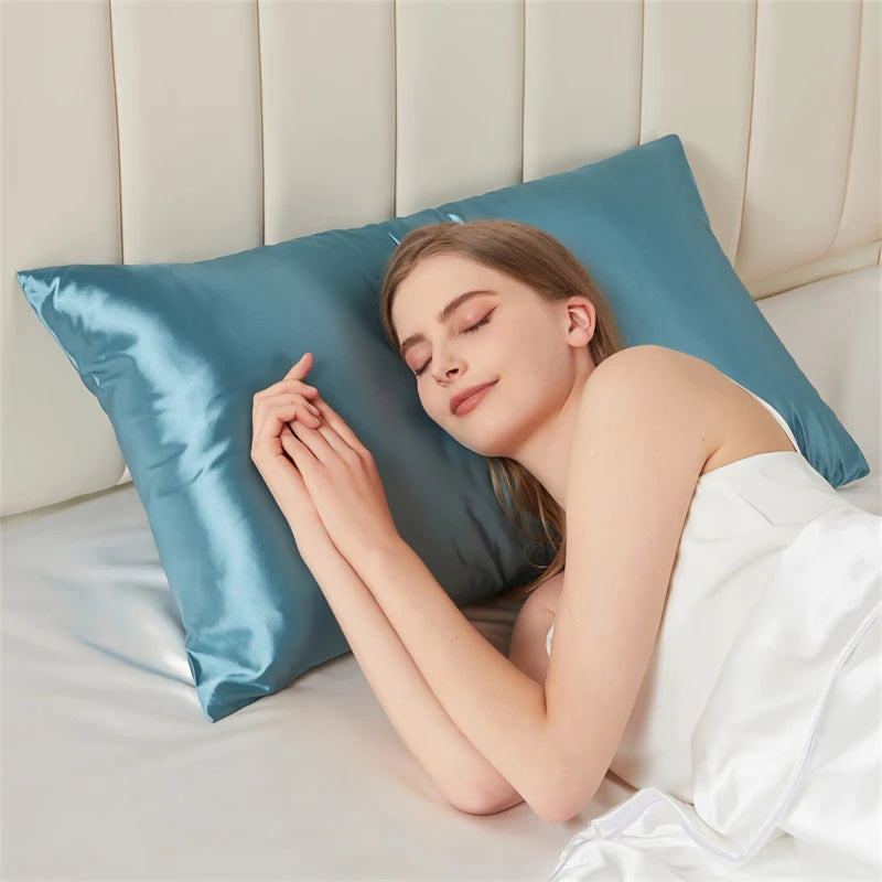 Solid Mulberry Silk Pillow Case Hair Skin Protect Pillowcase Luxury Sleeping Bedding Cushion Pillow Cover Standard Queen Size