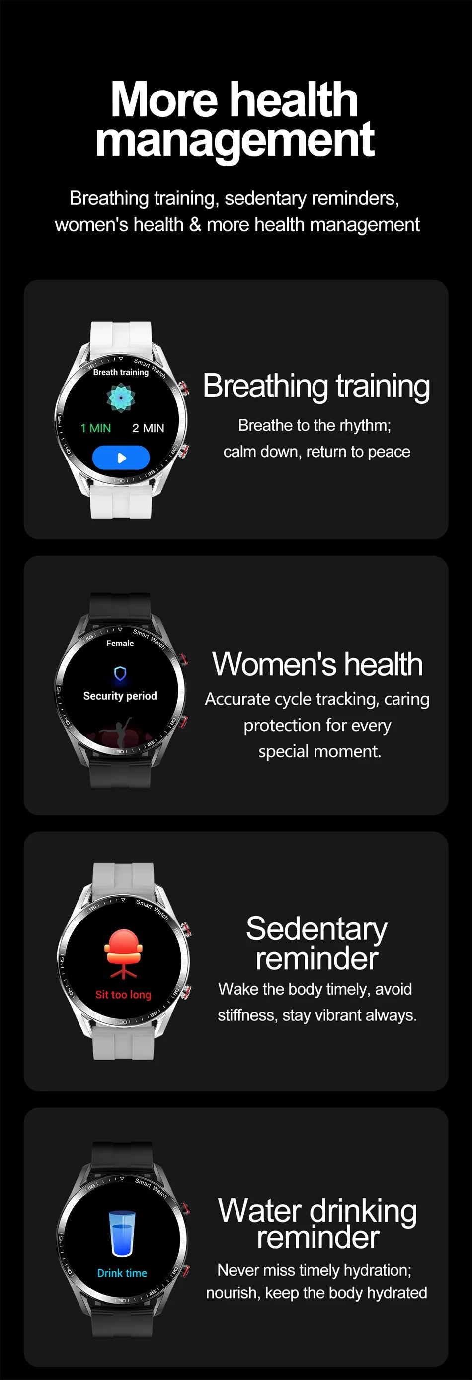 ChiBear New 1.53inch Bluetooth Call Smart Watch Men Multi-Sport Mode Heart Rate Health Monitoring Waterproof Business Smartwatch
