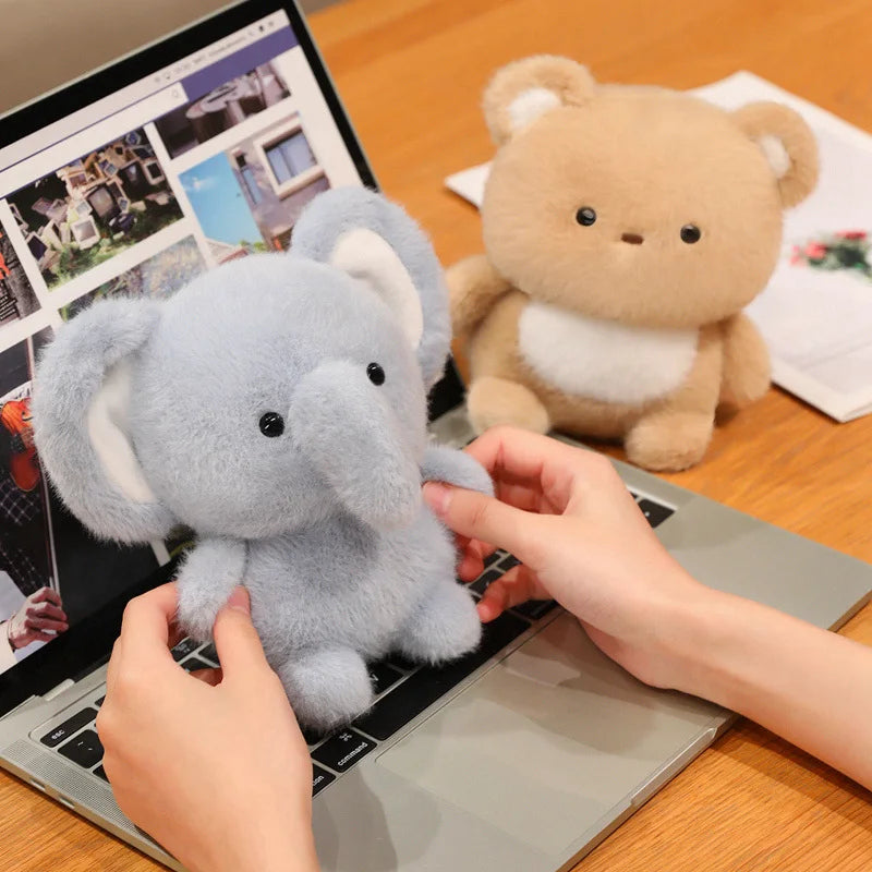 15CM Small Desktop Plush Toys Lovely Rabbit Sheep Pig Duck Otter Capybara Elephant Stuffed Animal Doll Cute Healing Doll Gifts