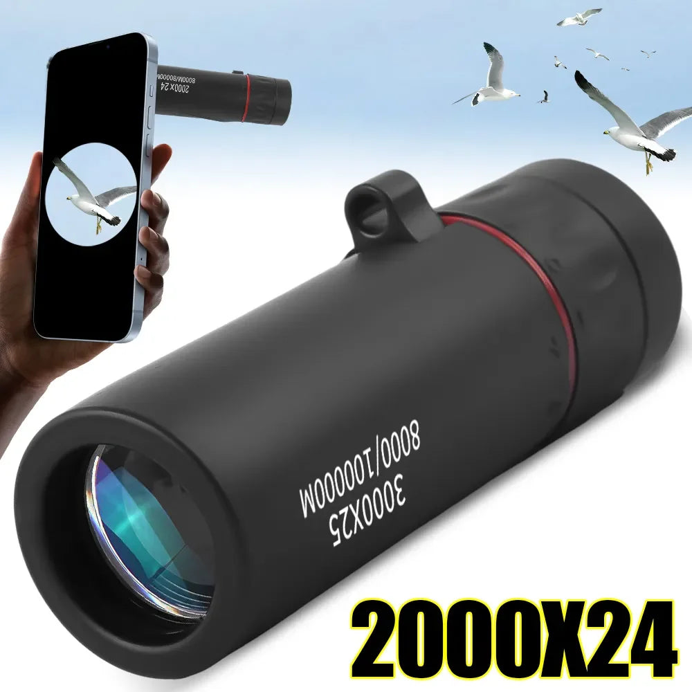 3000x25 monocular zoom HD remote professional monocular, mini portable telescope, suitable for outdoor camping and hunting