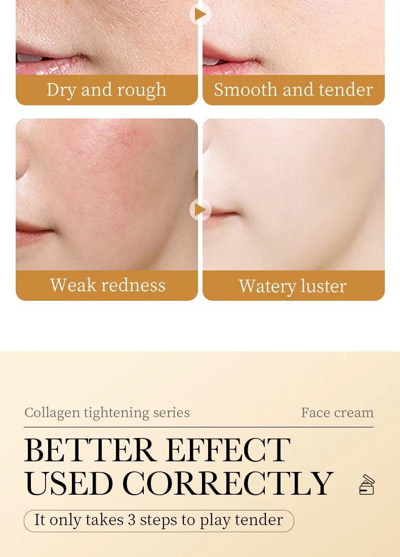 SADOER Collagen Firming Face Cream Moisturizing Hydrating Face Creams Faical Cream Beauty Face Skin Care Products