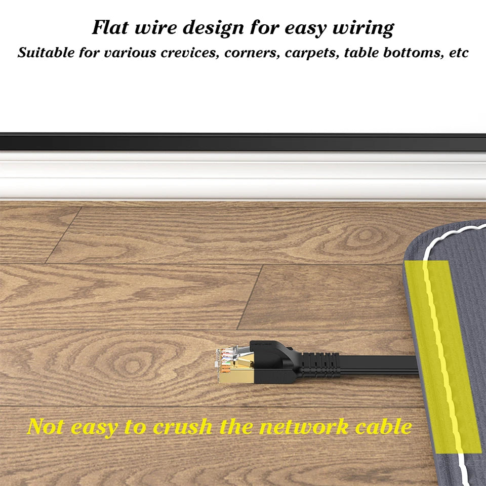 Cat 8 Ethernet Cable Cat8 Network Cable Internet LAN 40Gbps 2000Mhz For Router Ps4 Laptop 0.5m - 5m 10m 15m 20m 30m Flat Round