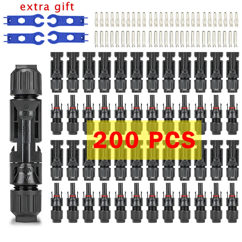 10/20/40/100/200/400Pcs Photovoltaic Solar Connector kit 1000V 30A connectors for solar panels PV/MC 2.5/4/6mm²