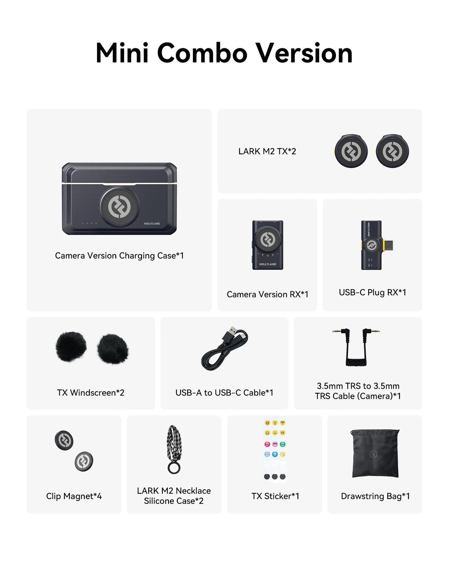 Hollyland Lark M2 Wireless Lavalier Microphone for iPhone Android Camera Noise Cancellation for Video Recording Streaming Mic