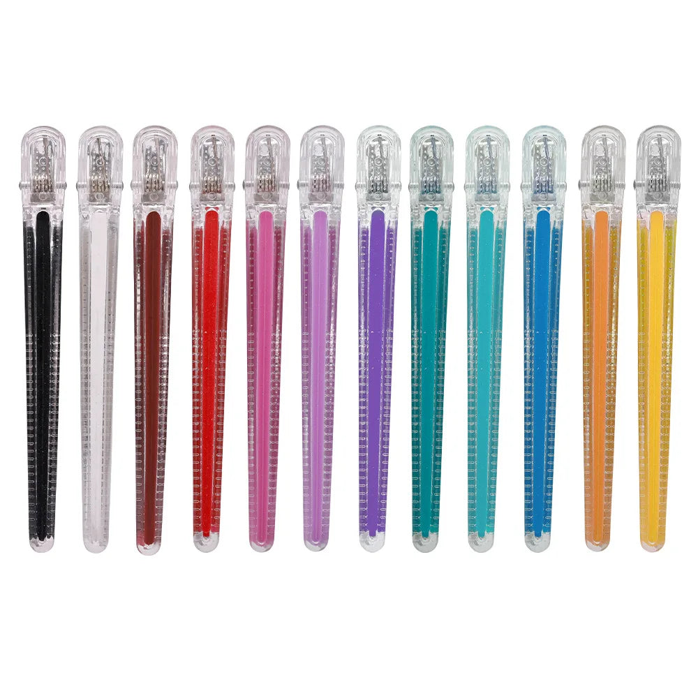 12pcs Pro Seamless Alligator Clip Hair Clip Barbershop Haircutting Sectioning Hairpin Salon Household Styling Tools Accessories