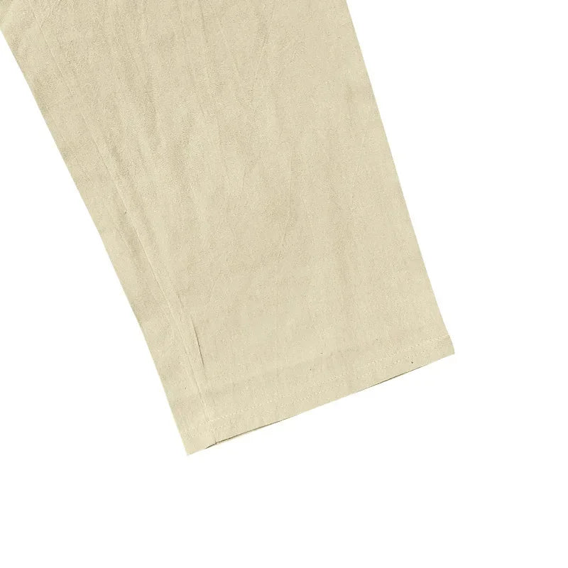 2025 Men's Coconut Printed Breathable Cotton and Linen Loose Casual Sports Pants