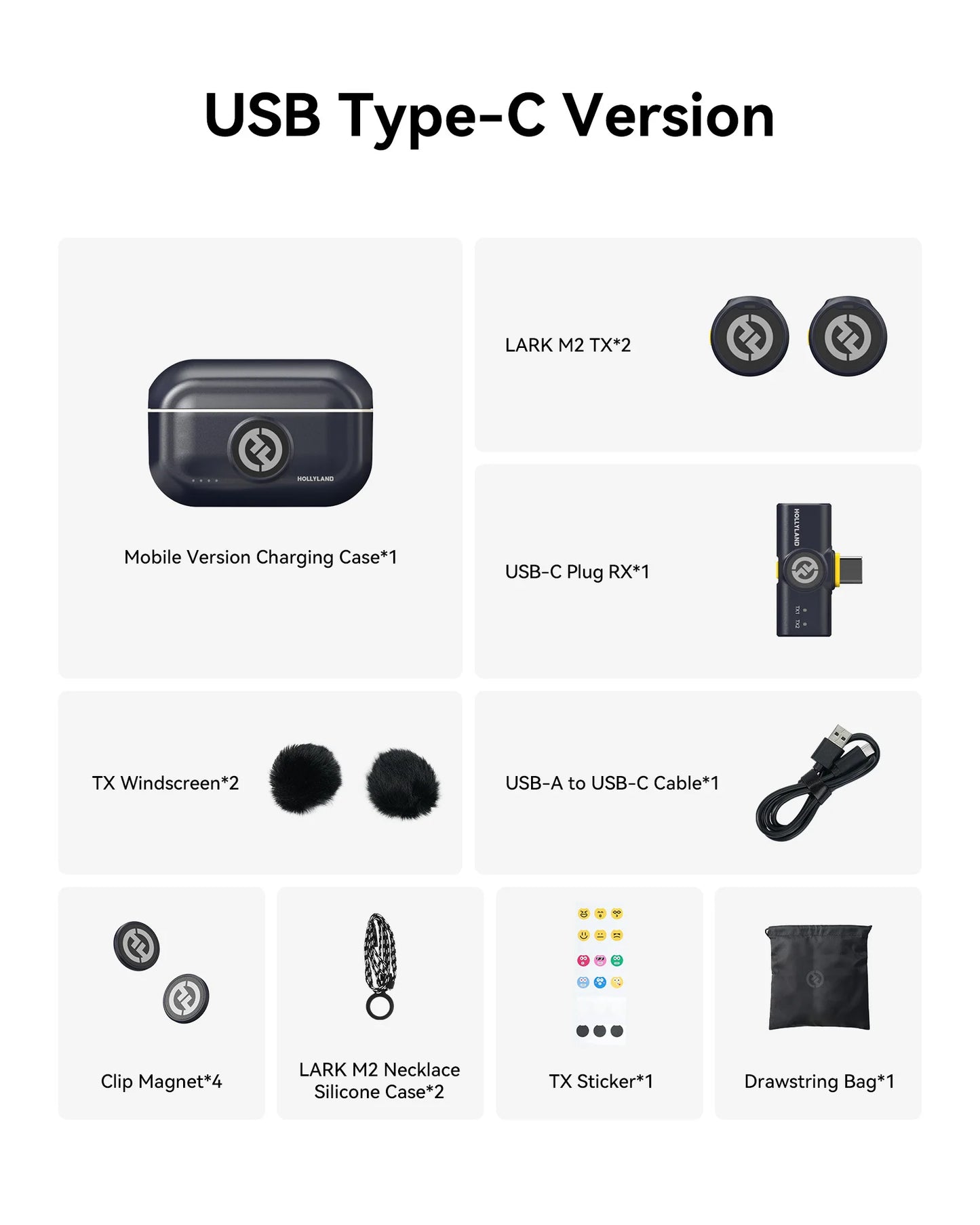 Hollyland Lark M2 Wireless Lavalier Microphone for iPhone Android Camera Noise Cancellation for Video Recording Streaming Mic
