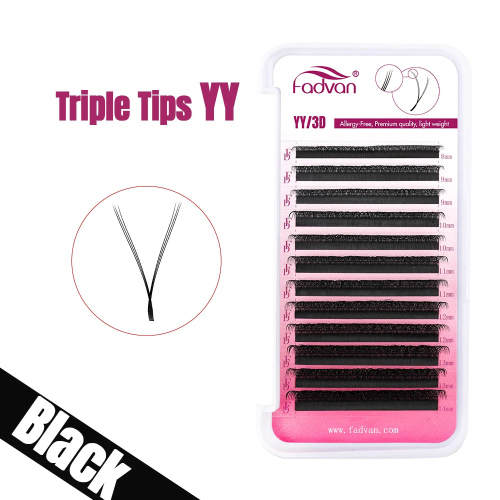 FADVAN YY Shape Black/Brown Lashes Premade Volume Fans Fox Eyes Eyelashes Faux Mink Eyelashes Brazilian Volume Natural Soft