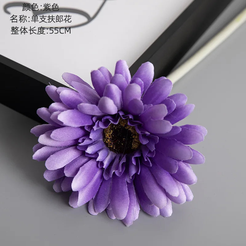 1piece 55cm Artificial Gerbera Flower Branch Wedding Garden Decoration Fake Silk Sunflower Party Home Decoration Accessories