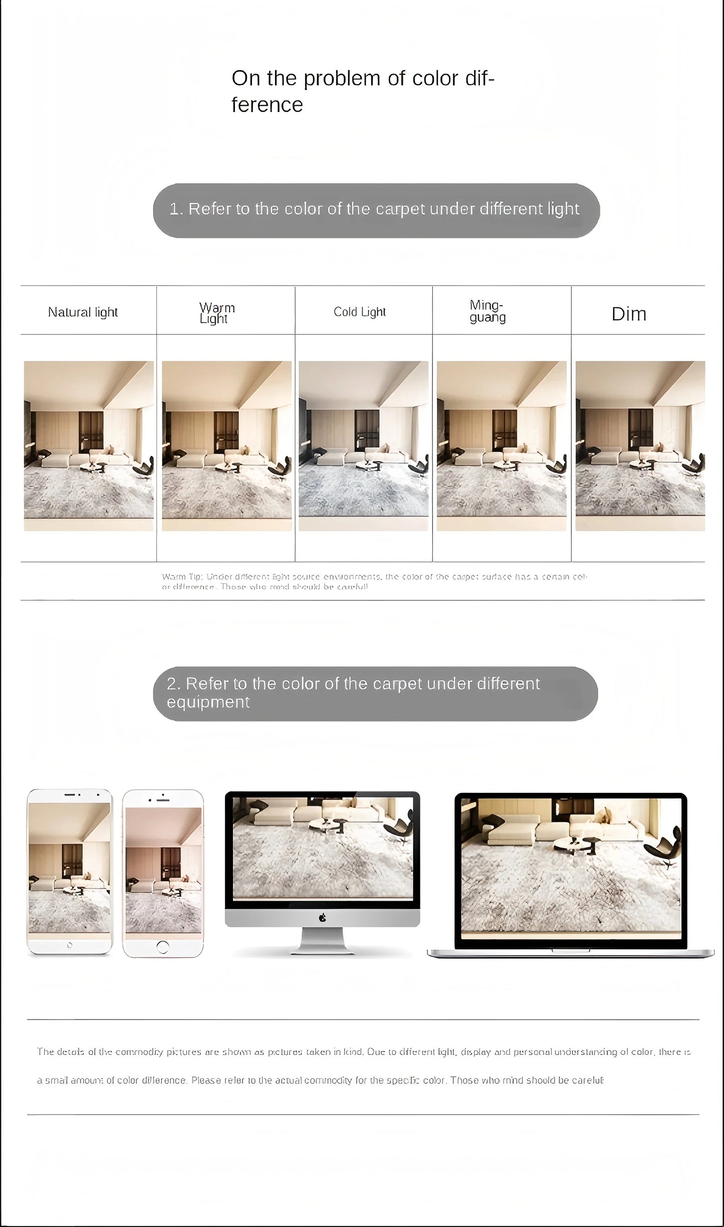 VIKAMA Carpet Living Room Light Luxury Deluxe Cream Wabi-Sabi Home Bedroom Bed Absorbent Dirt Resistant Mat Home Decoration