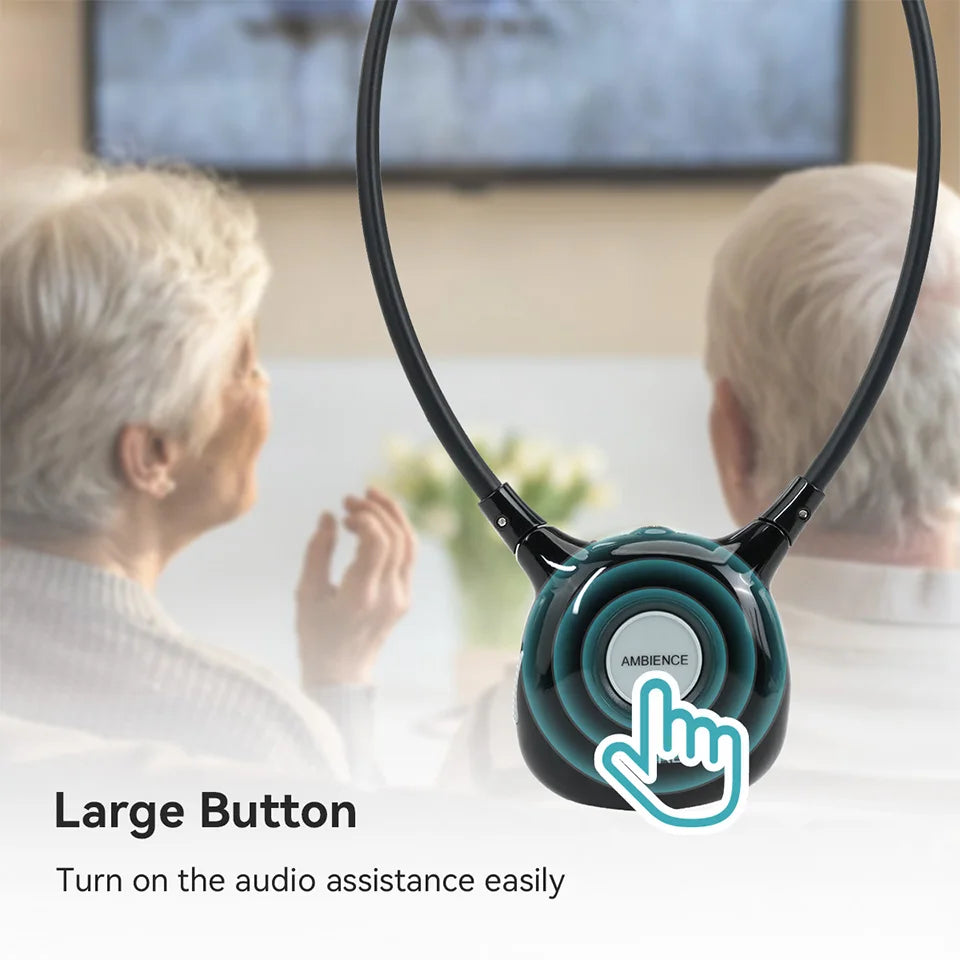 Retekess TA008 TV Hearing Aid Headphone Wireless TV Headset System 2.4GHz Wireless Headphone for Seniors 3 Tones Dual Batteries