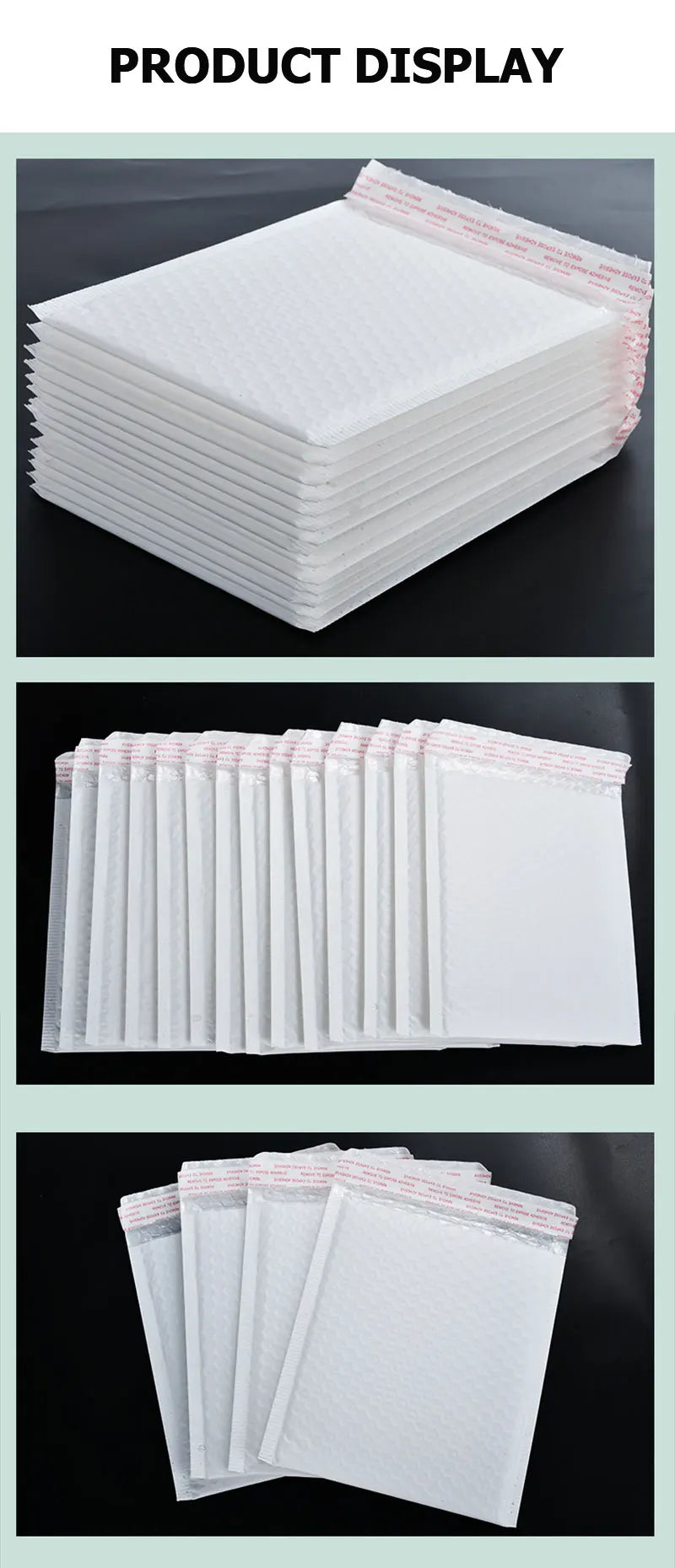 50pcs Film Waterproof Bubble Bag Packaging Express Bag White Foam Self Seal Packing Bag Shipping Bag Thickened Envelope Bags