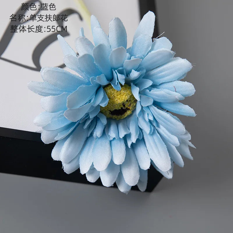 1piece 55cm Artificial Gerbera Flower Branch Wedding Garden Decoration Fake Silk Sunflower Party Home Decoration Accessories