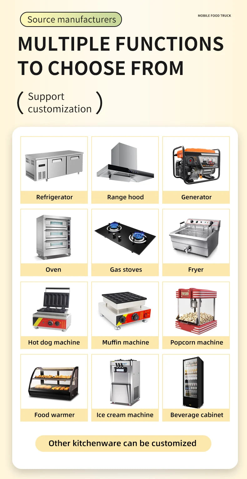 Factory Price Fully Equipped Exporter Mobile Fast Food Truck Trailer