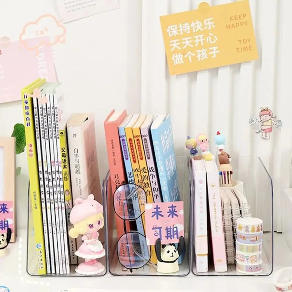 Transparent Book Stand Simple Free Combination U-shaped Book Organizer Acrylic Book Folder Desk Storage Rack Home Office