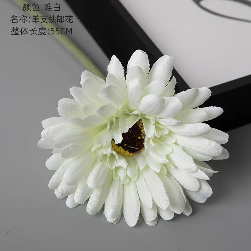1piece 55cm Artificial Gerbera Flower Branch Wedding Garden Decoration Fake Silk Sunflower Party Home Decoration Accessories