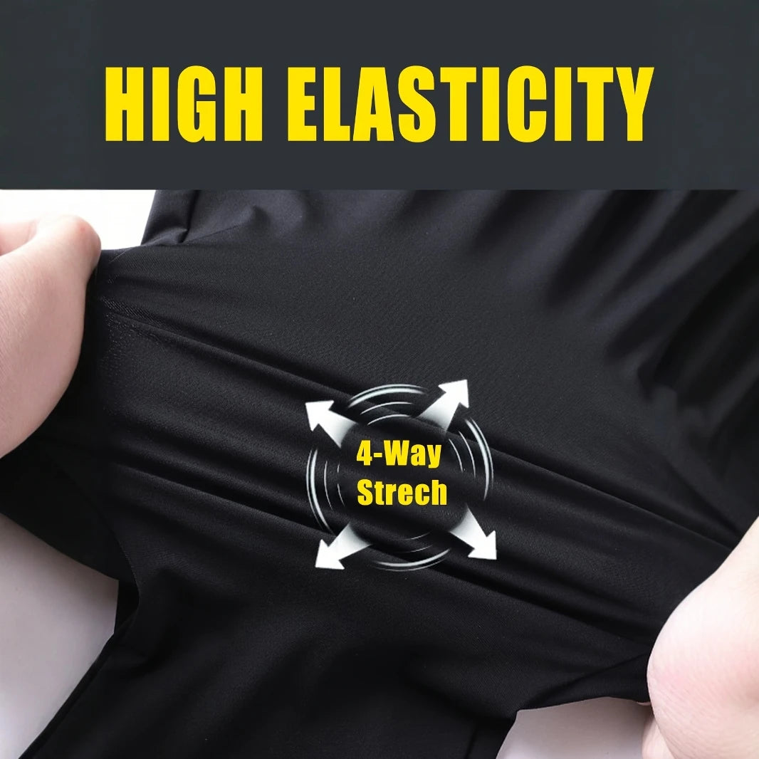 [Home Relaxation] Men's Casual Sports Pants, High Stretch Woven Fabric, Solid Color, Regular Fit with Drawstring Waist and Zippe