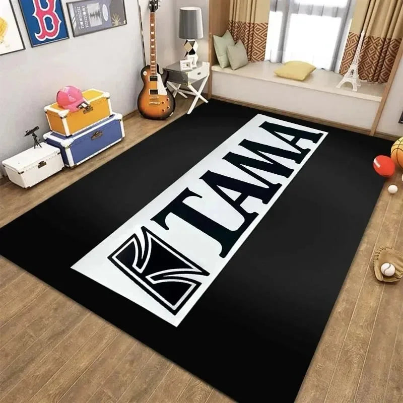 Stylish T-TAMA Drum Print Carpet for Home Decor Carpet for Music Enthusiasts Unique Rug for Jazz or Electronic Drum-Themed Decor
