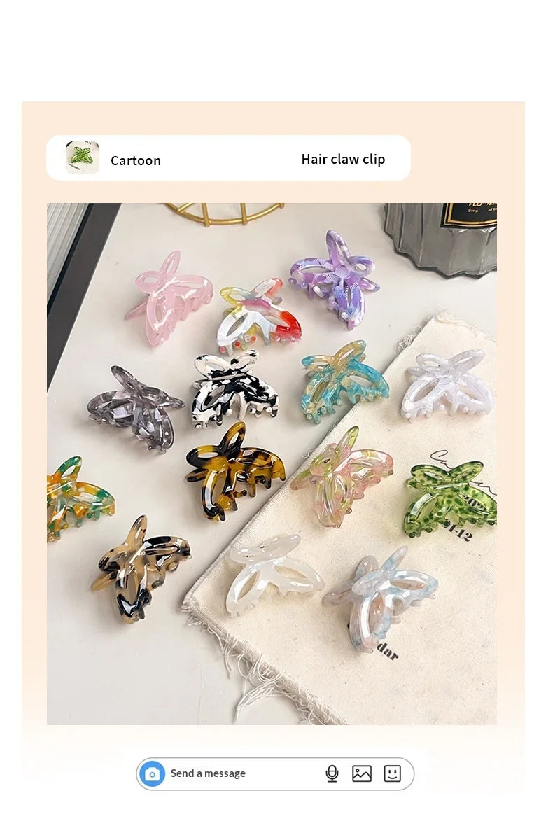 Small Butterfly Beautiful Hollow Butterfly Knot Hair Clip At The Nape of The Head Hair Clip Shark Clip Hair Accessory for Women