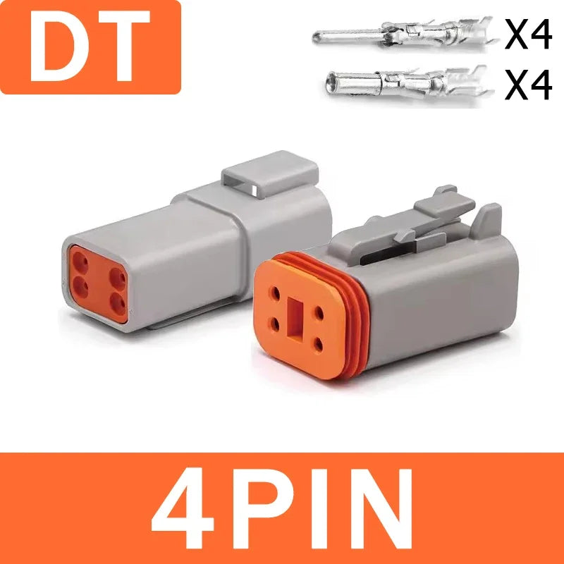 2P/3P/4P/6P/8P/12P DT Male Female Plug Connector Socket Waterproof Terminal DT Connector for Car Automobile 22-16AWG