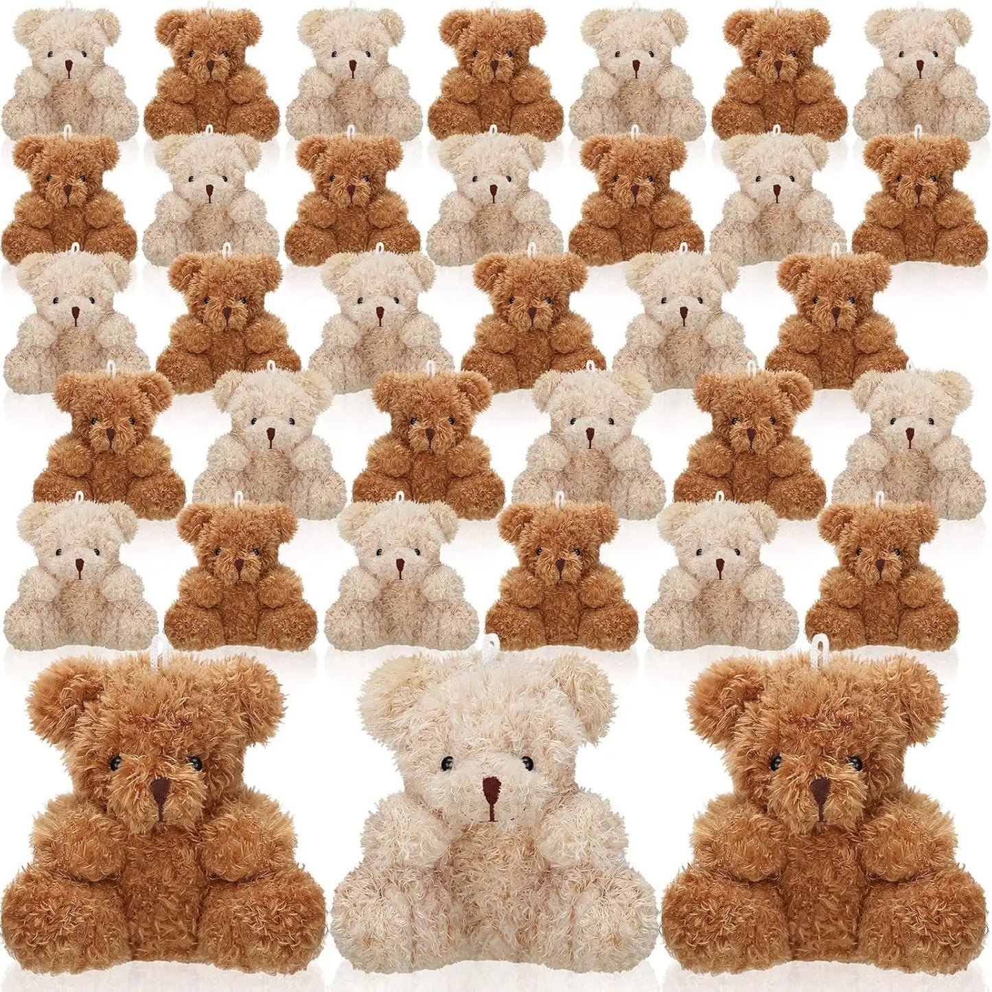 12-48Pcs Mini Plush Bears 4 Inch Small Bear Stuffed Animal Toys Tiny Fuzzy Bear Soft Bear Stuffed Doll for Birthday Party Favors