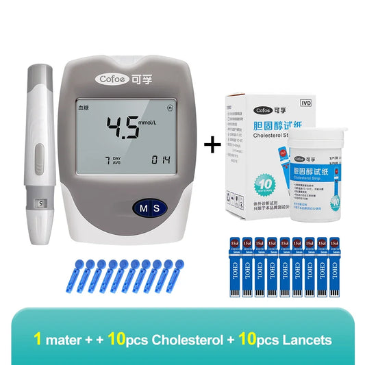 3 in 1 Multi-function Cholesterol Meter Blood Glucose Monitor  Analyzer 10CHOL Strip