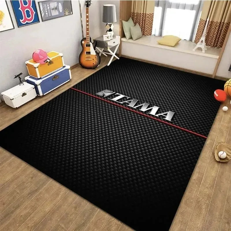 Stylish T-TAMA Drum Print Carpet for Home Decor Carpet for Music Enthusiasts Unique Rug for Jazz or Electronic Drum-Themed Decor