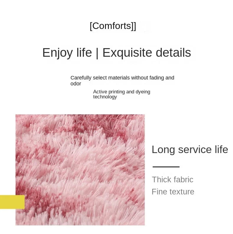 VIKAMA Silk and Wool Carpet, Solid Color, Simple Style, Suitable for Home Bedrooms, Bedside Rug, Dirt-resistant and Warm.