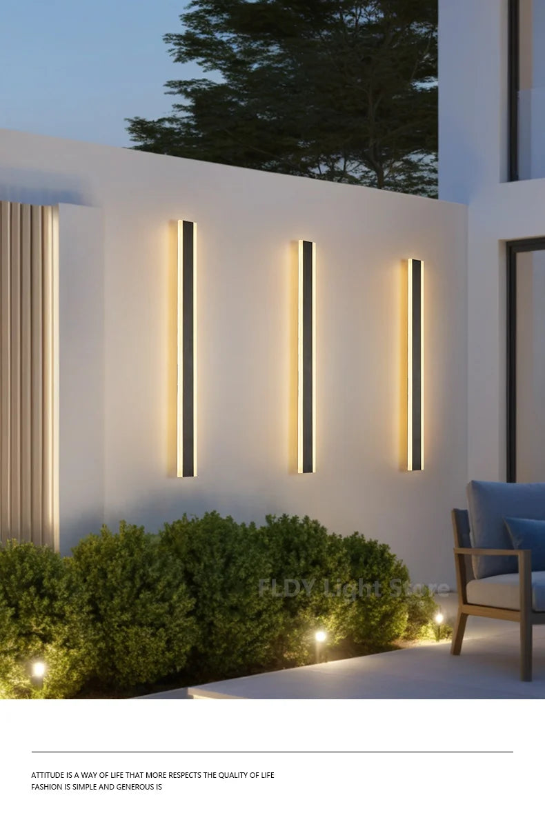 Wall Lamps Line Minimalist  Light Long Strip  Outdoor Waterproof Garden Decoration Villa Background Wall Garden Lights