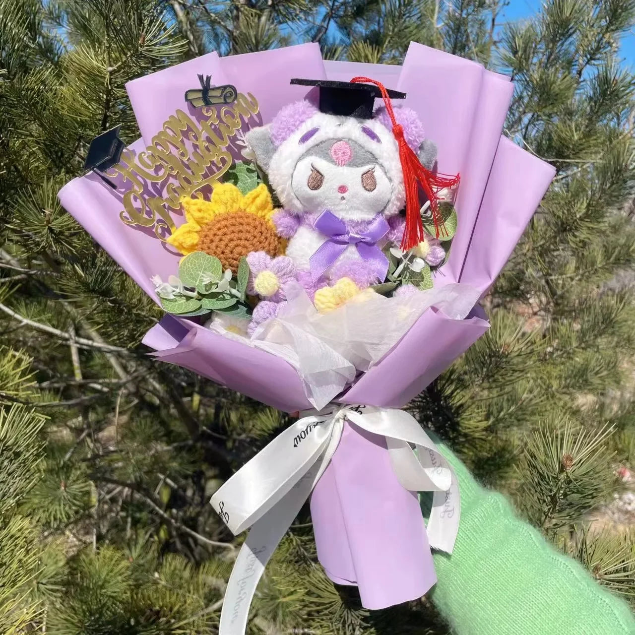 Cartoon Anime Series Hellokitty Kulomi Plush Toys Creative Graduation Bouquet Children's Day Birthday Graduation Gifts For Kids