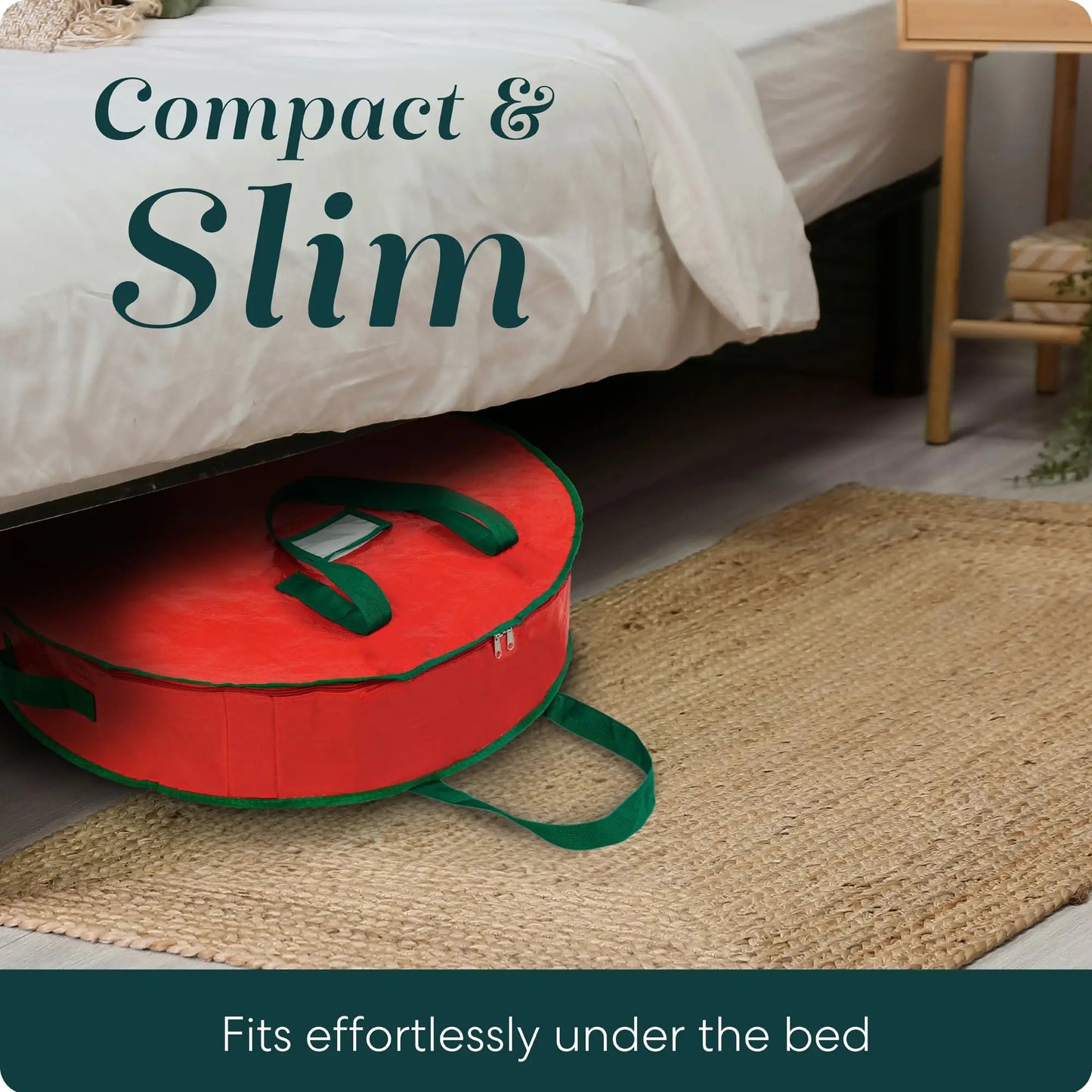 Durable Foldable Christmas Wreath Storage Bags Waterproof Dustproof Round Decoration Storage Bag with Handles Storage Bag