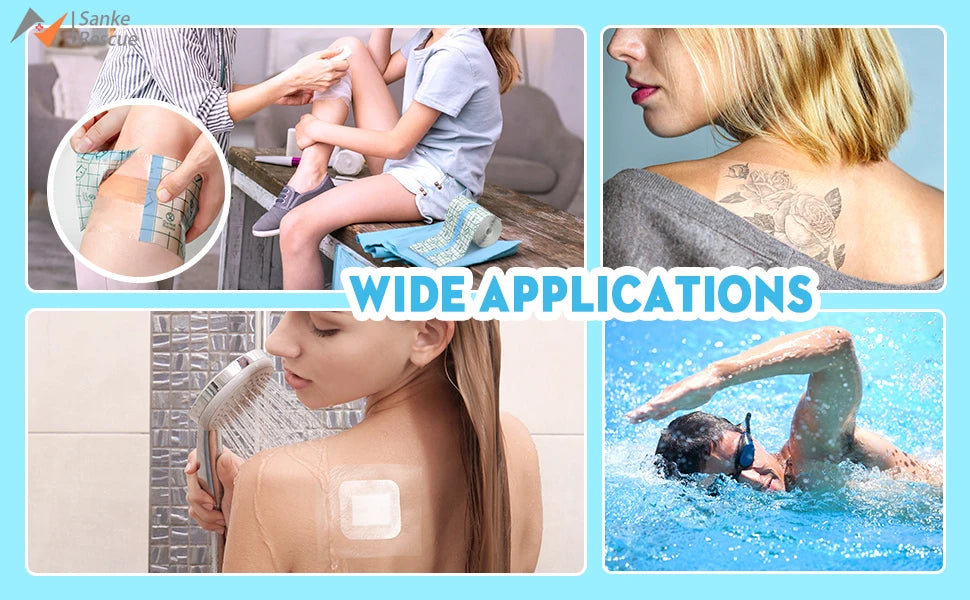 Transparent Dressing Adhesive Bandage Waterproof Clear Bandages Stretch Tape Tattoos Swimming Travel Outdoor Camp Emergency Kits