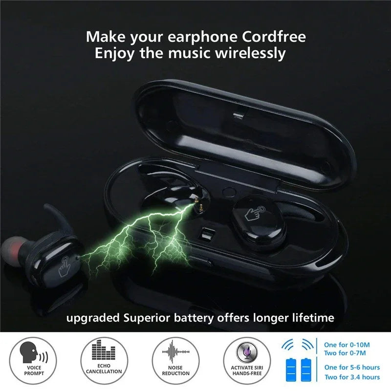 Y30 TWS Bluetooth 5.0 Wireless Stereo Earphones Earbuds In-ear Noise Reduction Waterproof Headphone For Smart Phone Android IOS