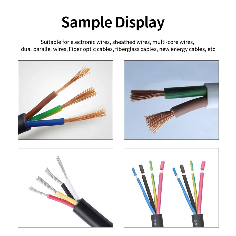 Computer Sheath Wire Cutting Stripping Peeling Machine AWG 0.1-7mm2 Automatic Wire Cutter Stripper 1-9999 mm Cutting Length