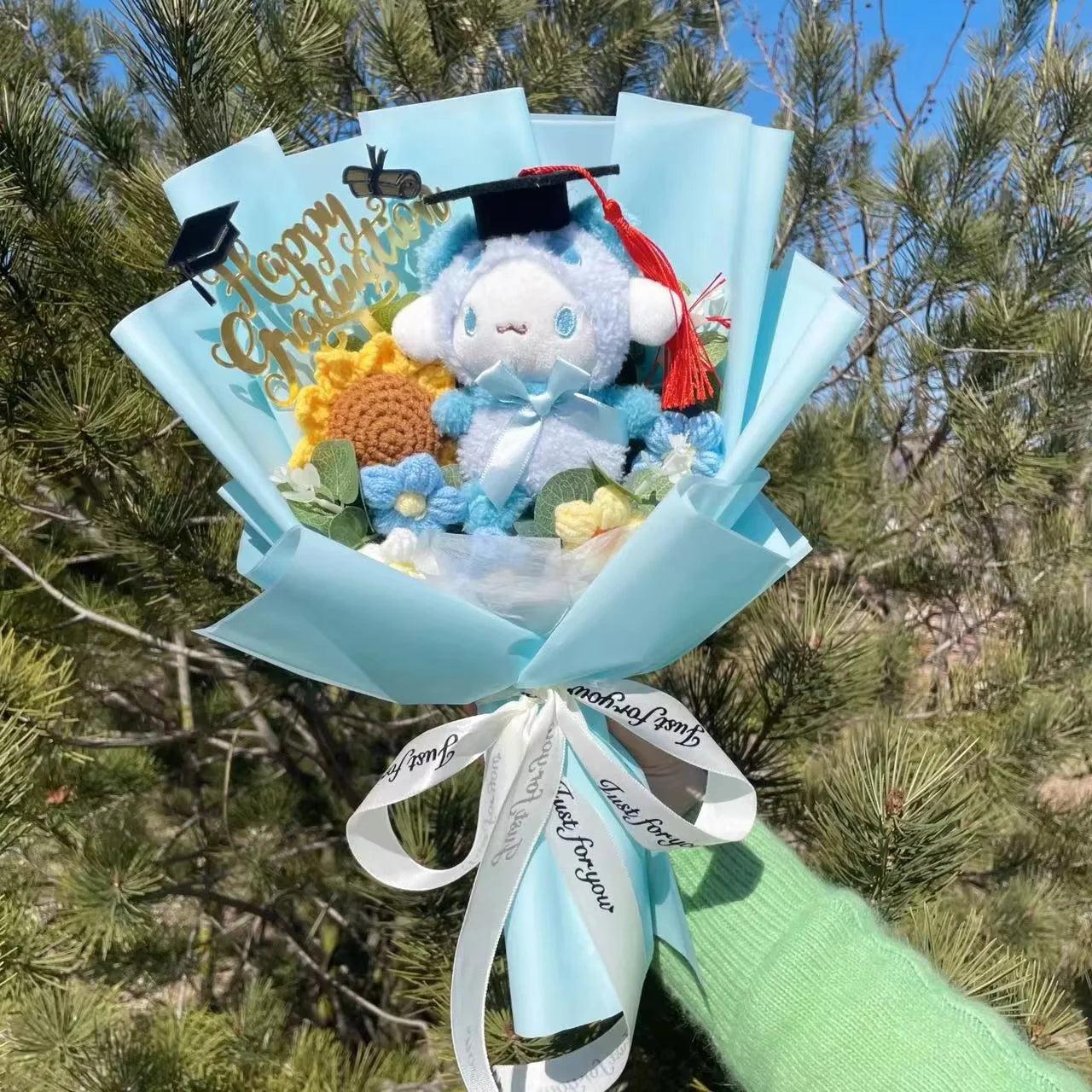 Cartoon Anime Series Hellokitty Kulomi Plush Toys Creative Graduation Bouquet Children's Day Birthday Graduation Gifts For Kids