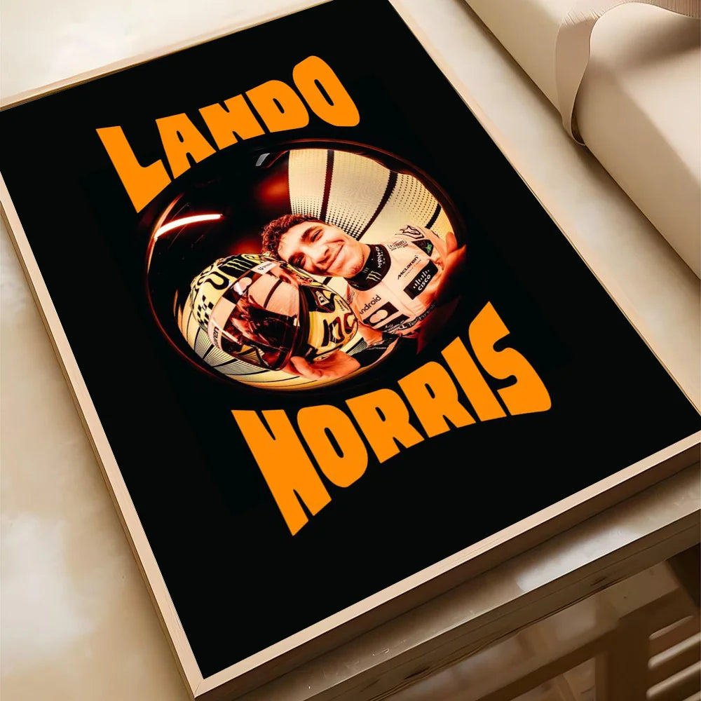 1pc F1 Formula 1 L-Lando Norris Poster Self-adhesive Art Waterproof Paper Sticker Coffee House Bar Room Wall Decor