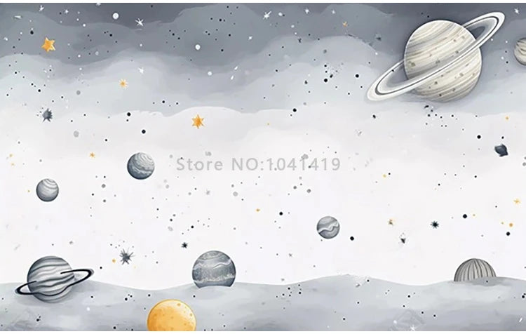 Custom Mural Wallpaper Cartoon Children's Room Kindergarten Cosmic Starry Sky Interior Background Wall Painting 3D Papel Tapiz