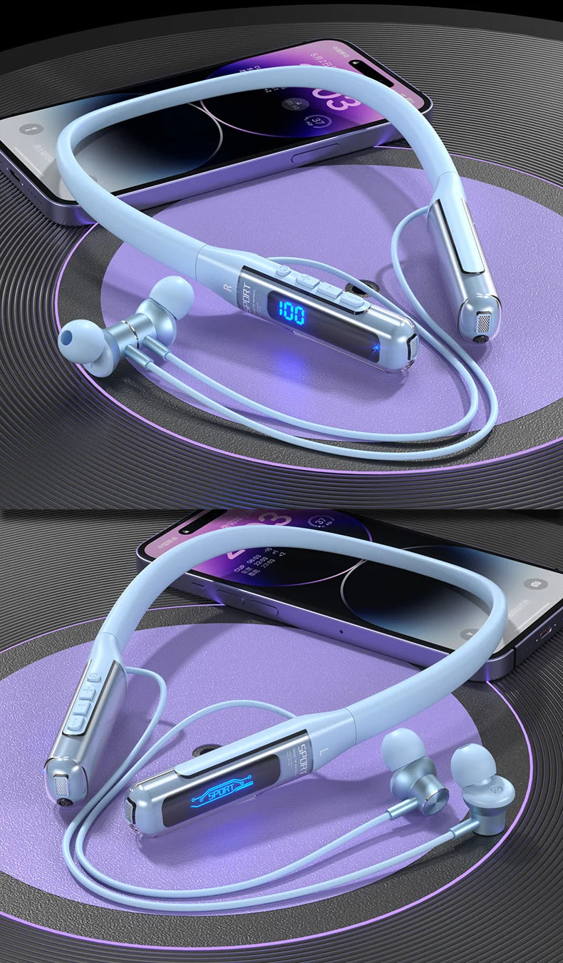 EARDECO 80 Hours Endurance Bluetooth Headphone with Microphone Wireless Headphones Bass Stereo Neckband Earphones Bluetooth 5.3