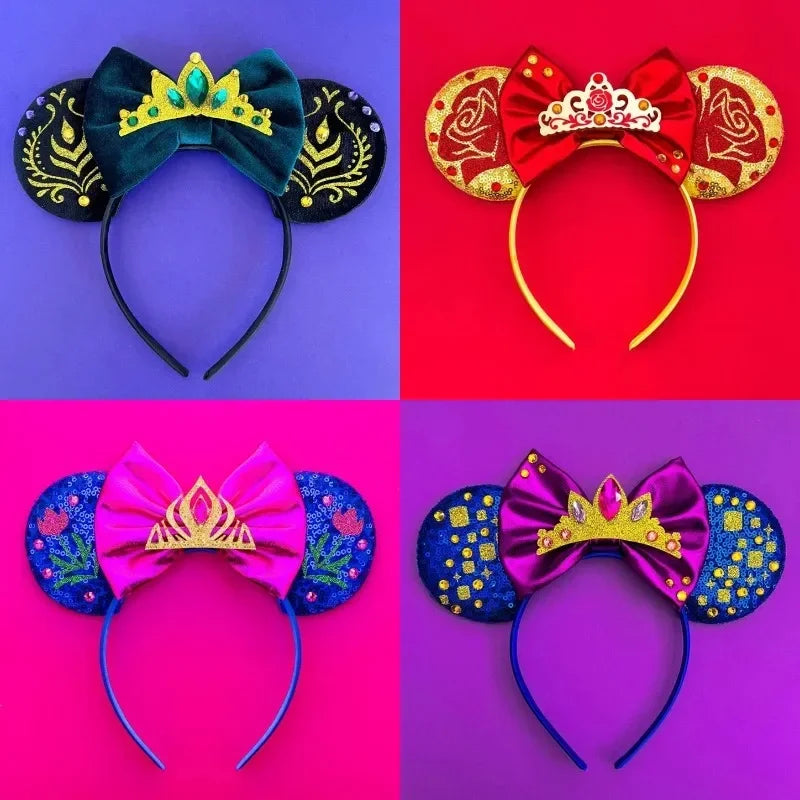 Disney Mickey Mouse Hairbands Frozen Ear Headband for Adults Anna Elsa Snowman Olaf Headwear Women Kids Girls Hair Accessories