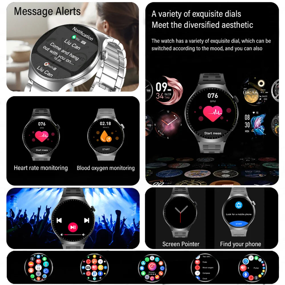 LAXASFIT 2026 New Smart Watch for Men Full Touchscreen Bluetooth Call Sports Fitness Smart Wristwatch Holiday Gift