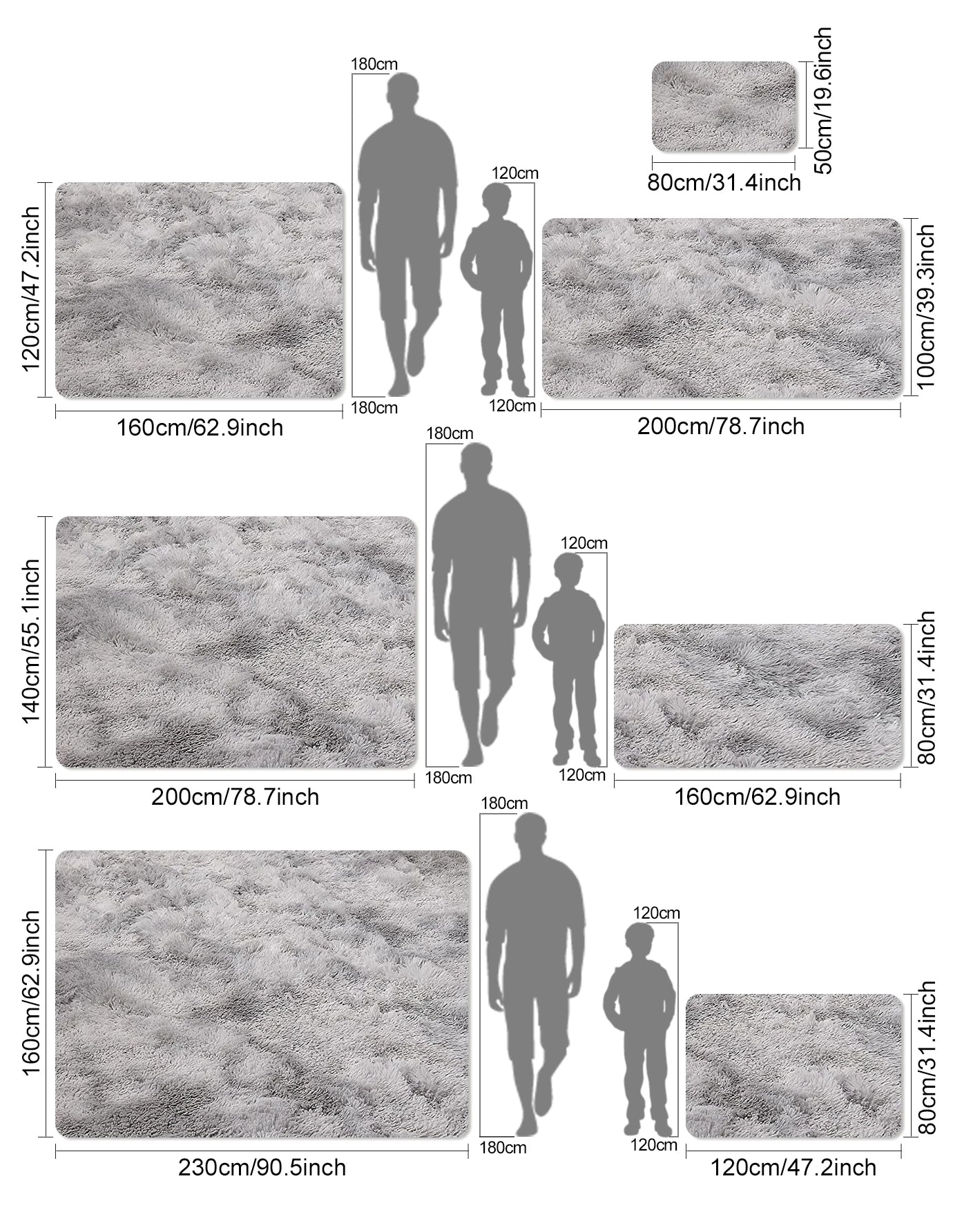 VIKAMA Tie-dyed Plush Carpet Living Room Rug Floor Mat Teenage Girl Bedroom Bedside Rug Large Area Plush Carpet Rug Home Decor