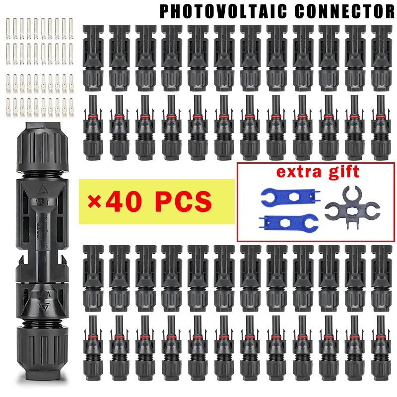 10/20/40/100/200/400Pcs Photovoltaic Solar Connector kit 1000V 30A connectors for solar panels PV/MC 2.5/4/6mm²