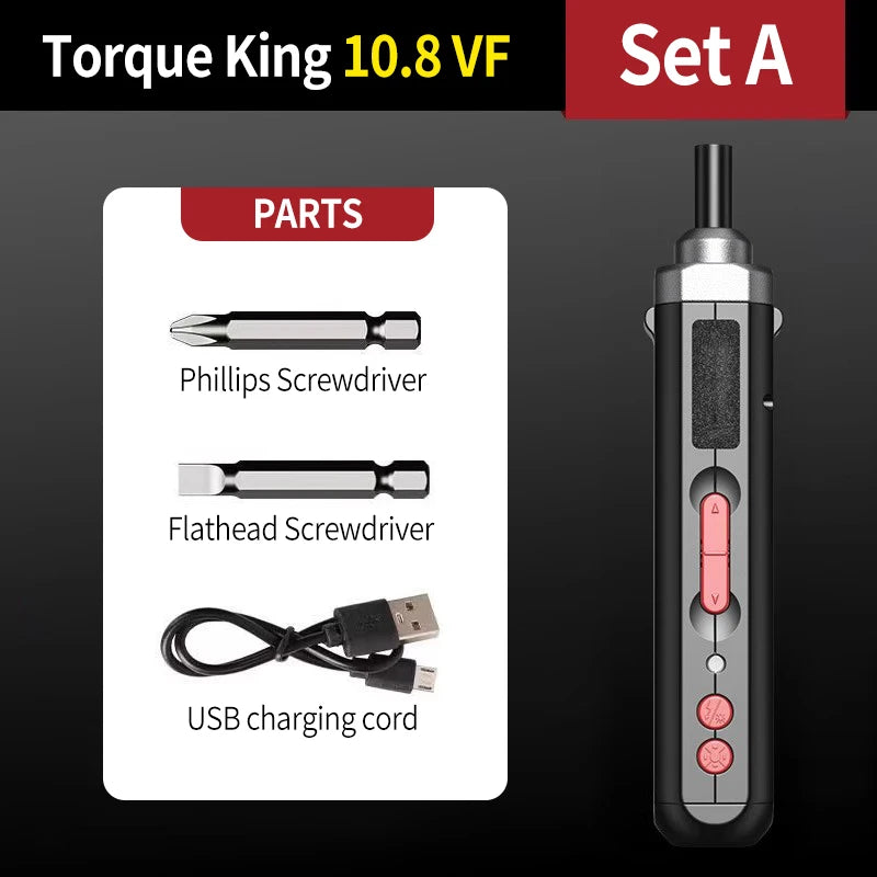 Precision Electric Screwdriver Set 4.2V 15Nm 300rmin Home Rechargeable Mini Multifunctional Repair Tool w LED Light Lightweight